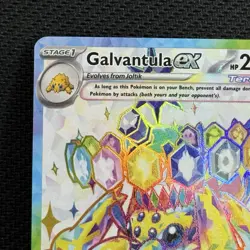 Pokemon Card 159/142 Galvantula ex Stellar Crown Rainbow Full Art NM - Image 2