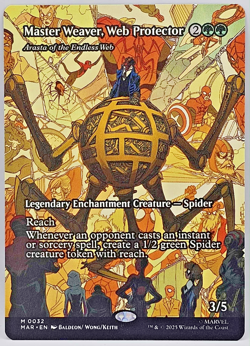 MTG Master Weaver, Web Protector Spiderman Borderless Regular Mythic 0032 M - Image 1