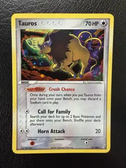 Pokemon TCG Tauros EX Crystal Guardians 12/100 Holo Rare LP - Image 1