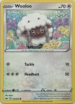 Wooloo 153/202 Common Sword & Shield Pokemon Near Mint - Image 1