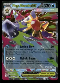 Pokemon Cards Mega Starmie ex 021/088 Perfect Order Double Rare NM - Image 1