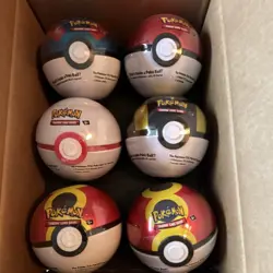 6 Pokemon TCG Poke Ball Tins - 18 Booster Packs & New Black Bolt Binder - Image 1
