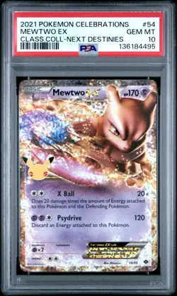 2021 POKEMON CELEBRATIONS CLASSIC COLLECTION #54 MEWTWO EX PSA 10 - Image 1