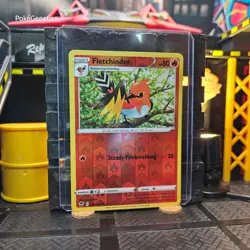 Fletchinder Silver Tempest Reverse Holo Pokemon TCG 028/195 Sword Shield SWSH12 - Image 3