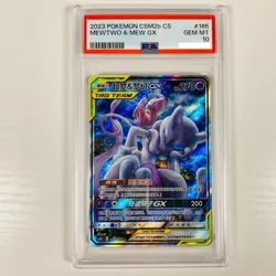 Pokemon TCG CCG S-Chinese S&M Mewtwo & Mew-GX csm2bc 165/150 SR Holo PSA 10 - Image 2