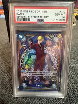 Sanji OP06-119 SEC SP - OP11 Fist Of Divine Speed - One Piece TCG - PSA10 - Image 1