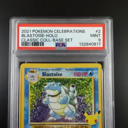 PSA 9 Blastoise 2/102 Pokemon Celebrations Classic Collection Holo Graded Card - Image 2