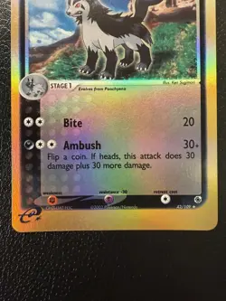 Pokemon TCG Mightyena 42/109 Reverse Holo Card Ruby & Sapphire LP - Image 3