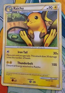 Pokemon TCG - Raichu 10/123 - HeartGold SoulSilver Holo Rare - LP - Image 1