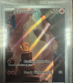 Pokemon Charmander 168/165 Scarlet & Violet 151 Illustration Rare Full Art Holo - Image 3