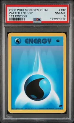 2000 POKEMON GYM CHALLENGE 1ST ED #132 WATER ENERGY PSA 8 - Image 1