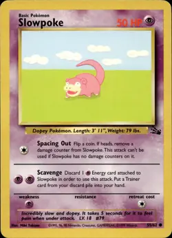 SLOWPOKE 55/62 COMMON FOSSIL POKEMON UNLIMITED LP - Image 1