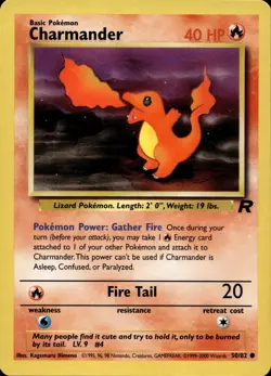 CHARMANDER 50/82 COMMON TEAM ROCKET POKEMON UNLIMITED LP - Image 1