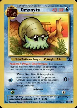 OMANYTE 52/62 COMMON FOSSIL POKEMON LP - Image 1