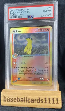 2003 Pokemon EX #51 QUILAVA -REV. FOIL SANDSTORM PSA 8 NS1 - Image 1