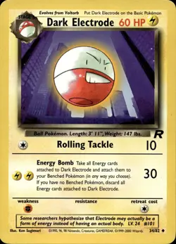 DARK ELECTRODE 34/82 UNCOMMON TEAM ROCKET POKEMON UNLIMITED LP - Image 1