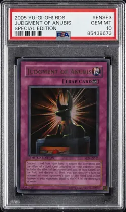 2005 YU-GI-OH! RISE OF DESTINY: SPECIAL ED #ENSE3 JUDGMENT OF ANUBIS PSA 10 - Image 1