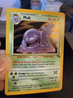 Pokemon TCG Muk Holo Rare Card 13/62 Fossil 1999 - Image 2