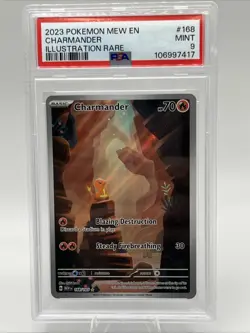 2023 POKEMON SCARLET & VIOLET 151 #168/165 CHARMANDER ILLUSTRATION RARE PSA 9 - Image 1