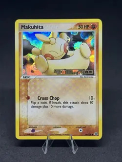 Pokemon Makuhita Emerald Reverse Holo Card 54/106 Stamped - Image 1