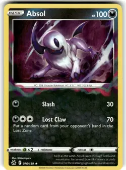 Crown Zenith Pokemon TCG Absol 076/159 Holo Rare NM - Image 1