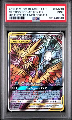 Moltres & Zapdos & Articuno GX SM210 Hidden Fates ETB Promo Pokemon PSA 9 - Image 1