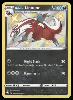 Galarian Linoone SV079/SV122 Shining Fates Shiny Vault Pokemon Holo NM - Image 1