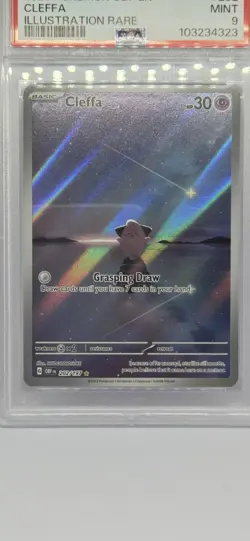 Pokemon Cleffa SV03 Obsidian Flames Illustration Rare Holo PSA 9 English - Image 1