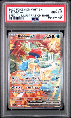 KELDEO EX 167/086 SPECIAL ILLUSTRATION RARE WHT EN-WHITE FLARE POKEMON PSA 10 - Image 1