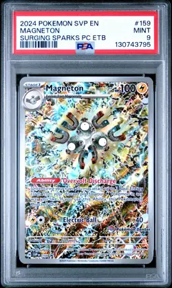 2024 POKEMON SURGING SPARKS POKEMON CENTER ETB PROMO SVP #159 MAGNETON PSA 9 - Image 1