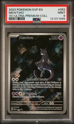 2023 POKEMON SVP EN-SV BLACK STAR PROMO 151 ULTRA-PREM COLL #052 MEWTWO PSA 9 - Image 1