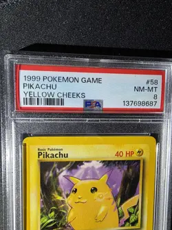 Pikachu 58 PSA 8 NM-MINT 1999 Pokemon Base Basic Set Yellow Cheeks - Image 3