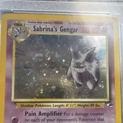 Pokemon Gym Heroes Sabrina's Gengar Holo Swirl Unlimited 14/132 PSA 8 2000 - Image 3