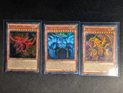 Yugioh - Egyptian God Cards Slifer, Obelisk & Ra LDK2 Limited Ultra Rare NM - Image 1