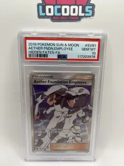 Pokemon TCG- Aether Foundation Employee - SV81/SV94 - S&M Hidden Fates SV PSA 10 - Image 1