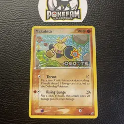Makuhita 65/107 Reverse Holo Common EX Deoxys Stamped Pokemon Card 2005 HP - Image 1