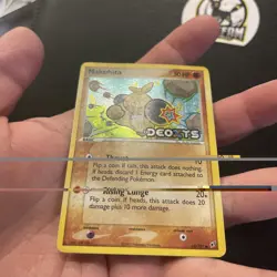 Makuhita 65/107 Reverse Holo Common EX Deoxys Stamped Pokemon Card 2005 HP - Image 3