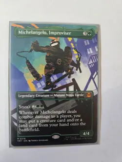 MTG TMNT Michelangelo, Improviser Borderless Mythic Rare 0219 TMT Near Mint - Image 1