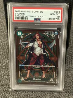 One Piece ST16-004 Shanks(SP) A Fist of Devine Speed Special Alt Art PSA 10 - Image 1