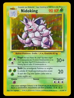 Nidoking 11/102 Basis Set Rare Holo Deutsch - Pokemon Karten - Base Set - Image 1