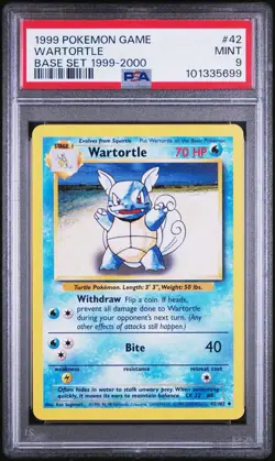 Wartortle PSA 9 4th Print (42/102) - Pokemon TCG 1999-2000 Base Set WOTC - Image 1