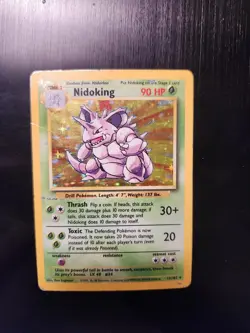 Nidoking #11/102 Base Set Holo Pokemon TCG Card English 1999 HP/DMG - Image 1