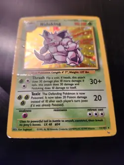 Nidoking #11/102 Base Set Holo Pokemon TCG Card English 1999 HP/DMG - Image 2