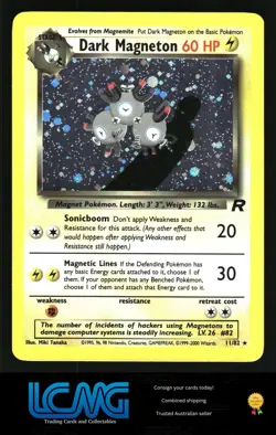 Pokemon TCG Card Holo Team Rocket #11/82 Dark Magneton (11) D2V - Image 1