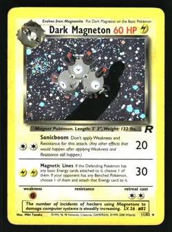 Pokemon TCG Card Holo Team Rocket #11/82 Dark Magneton (11) D2V - Image 1