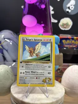LT. SURGE'S SPEAROW 83/132 1st Edition Gym Heroes WOTC Pokemon Card LP - Image 1