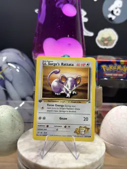 LT. SURGE'S RATTATA 82/132 Gym Heroes Common 1st Edition Pokemon TCG LP - Image 1
