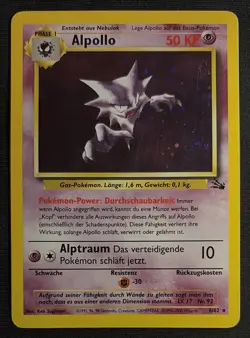 Haunter Alpollo Holo Unlimited German Pokemon Fossil 6/62 1999 - Image 1