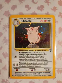 Clefable 5/130 Holo Swirl Base Set 2 Pokemon TCG - Image 1