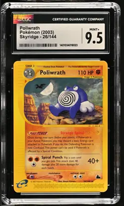 CGC 9.5 Poliwrath 26/144 Skyridge Pokemon 2003 - Image 1